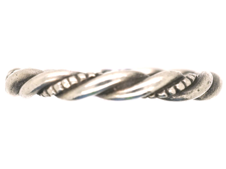 Silver Twist Ring Attributed to Georg Jensen