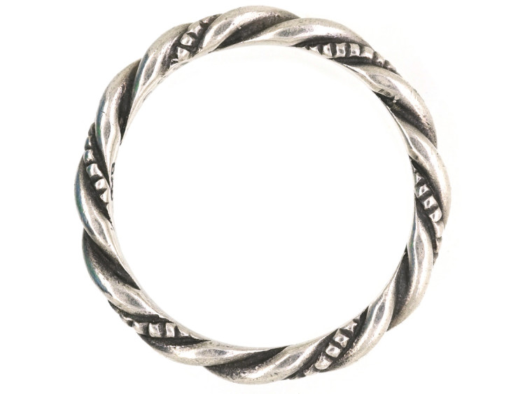 Silver Twist Ring Attributed to Georg Jensen