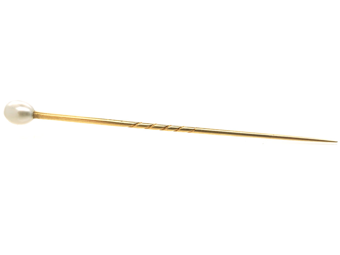 Edwardian Natural Pearl Tie Pin (384L) | The Antique Jewellery Company