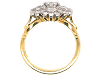 18ct White & Yellow Gold Large Diamond Cluster Ring