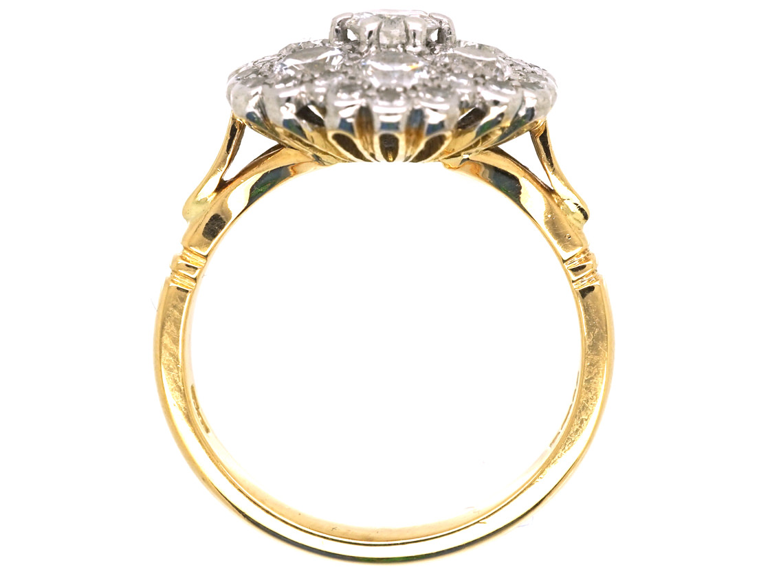 18ct White & Yellow Gold Large Diamond Cluster Ring (357L) | The ...