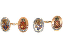 15ct Gold & Enamel Royal Lancashire Agricultural Society Cufflinks