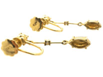 14ct Gold,Opal & Diamond Drop Earrings