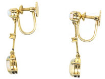 14ct Gold,Opal & Diamond Drop Earrings