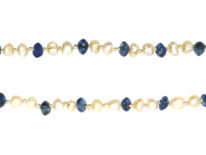 Edwardian Sapphire & Natural Pearl Necklace