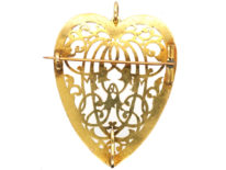 Large Victorian Heart Shaped Pierced Work Pendant