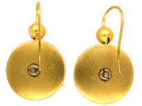 Victorian 15ct Gold Flower Earrings Set With Natural Split Pearls