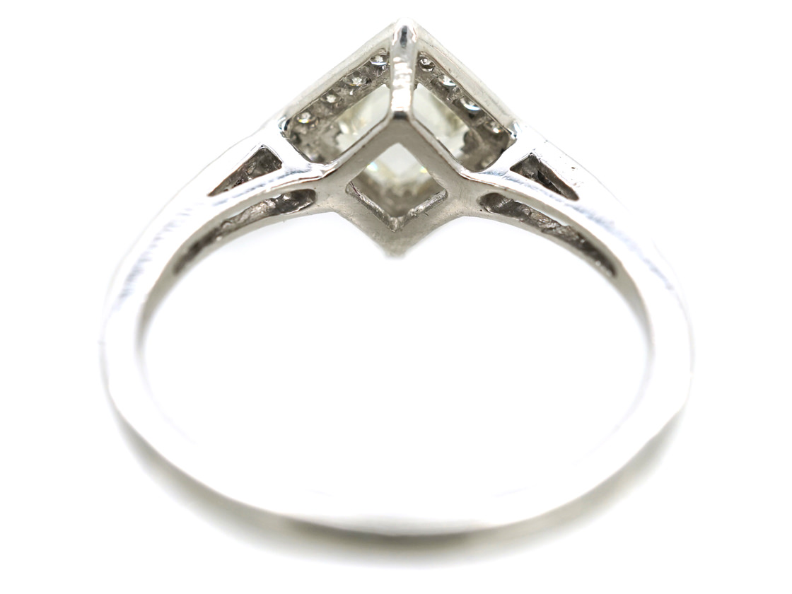 18ct White Gold, Diamond Set, Diamond Shaped Ring (445L) | The Antique ...
