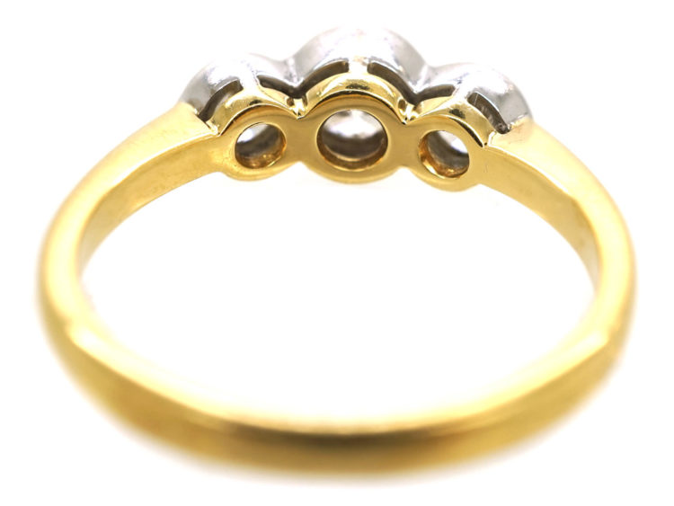 18ct Gold Three Stone Diamond Millennium Ring