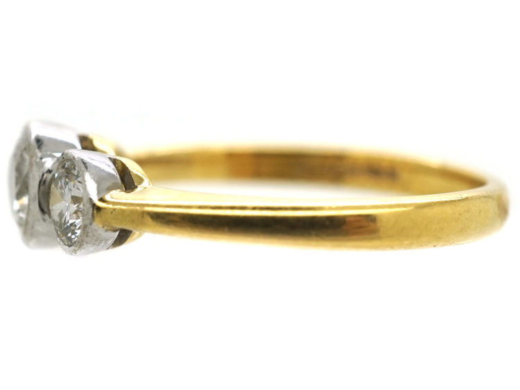 18ct Gold Three Stone Diamond Millennium Ring