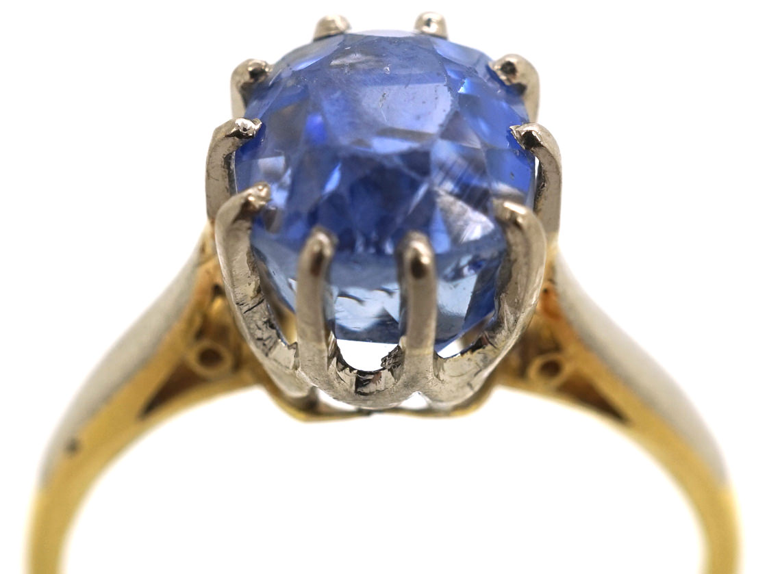 18ct Gold Ring Set With a Ceylon Sapphire (393L) | The Antique ...