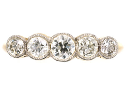 Edwardian 18ct Gold Five Stone Diamond Ring
