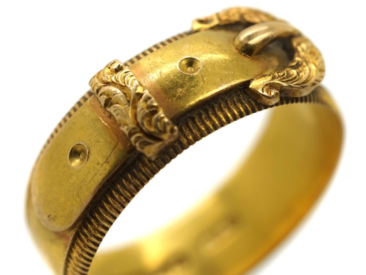 Edwardian 18ct Gold Buckle Ring