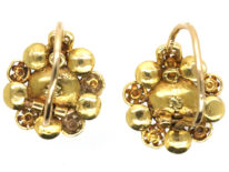 Georgian 18ct Gold, Emerald & Pearl Cluster Earrings