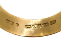 Edwardian 18ct Gold Large Wedding Ring Engraved With Ivy & Hearts
