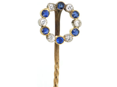 Edwardian Sapphire & Diamond Circular Tie Pin