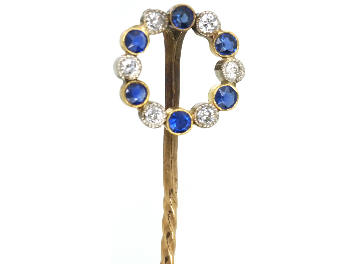 Edwardian Sapphire & Diamond Circular Tie Pin (416L) | The Antique ...