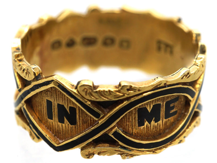 Georgian 18ct Gold & Black Enamel Memorial Ring
