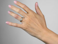 22ct Gold & Platinum Wedding Ring With Flower Motif