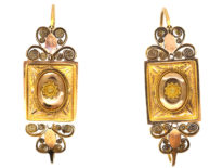 French Early 19th Century 18ct Gold Poissarde Earrings