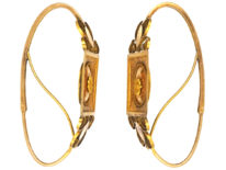 French Early 19th Century 18ct Gold Poissarde Earrings
