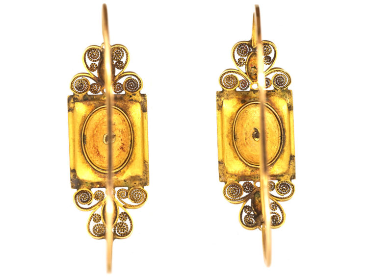 Georgian 18ct Gold Poissarde Earrings