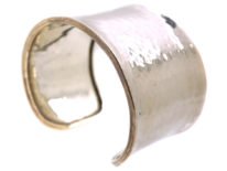Silver Open Bangle With Hammered Design