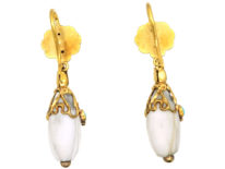Regency 15ct Gold, White Coral & Turquoise Earrings