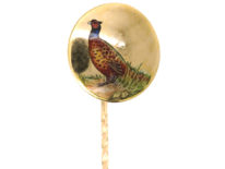 Edwardian 15ct Gold & Enamel Tie Pin of a Cock Pheasant