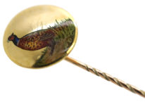 Edwardian 15ct Gold & Enamel Tie Pin of a Cock Pheasant