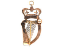 Georgian Silver, Gold & Paste Harp Pendant / Brooch