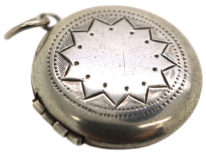 Round Silver Engraved Locket