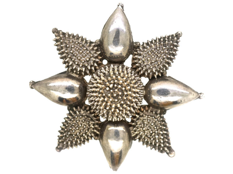 Victorian Silver Flower Brooch