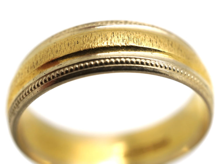 18ct Two Colour Gold Wedding Band