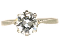 Art Deco Diamond Single Stone Platinum Ring