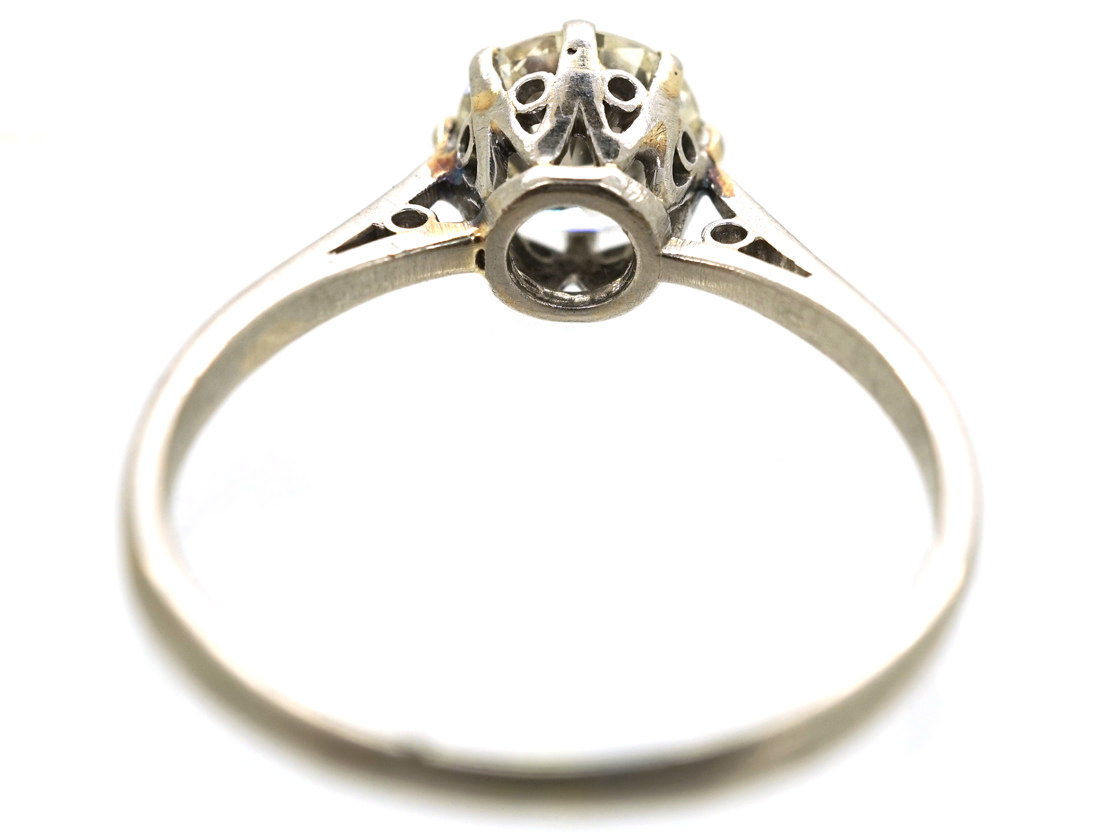 Art Deco Diamond Single Stone Platinum Ring (604L) | The Antique ...