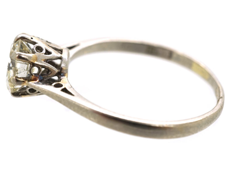 Art Deco Diamond Single Stone Platinum Ring