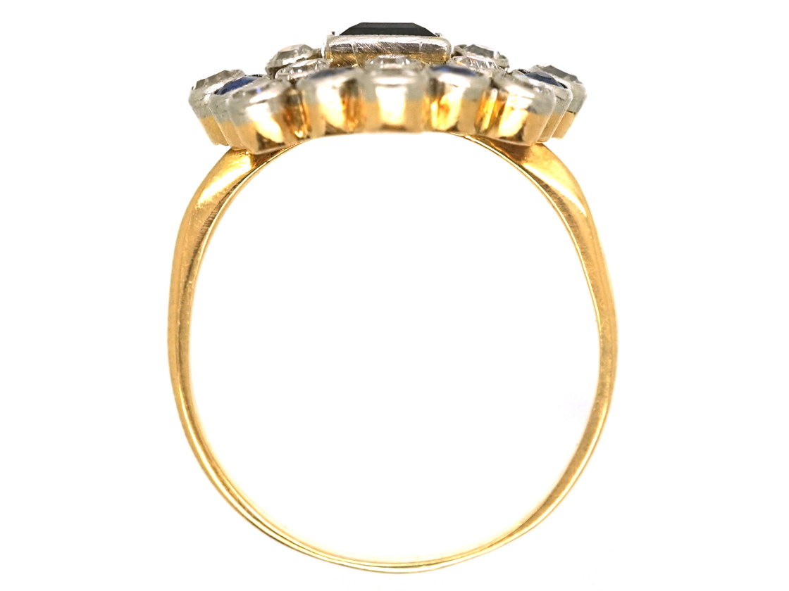 Edwardian 18ct Gold & Platinum, Sapphire & Diamond Firework Ring (600L ...