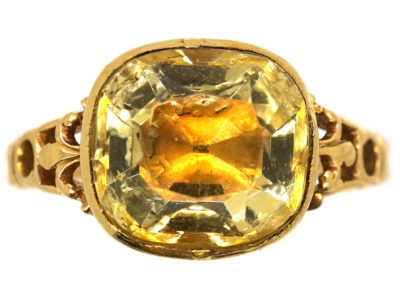 Georgian 18ct Gold & Foiled Citrine Ring