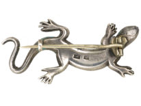 Edwardian Silver & Paste Lizard Brooch