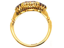 Edwardian 18ct Gold Three Stone Ruby & Diamond Ring