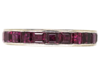 Art Deco 18ct White Gold Ruby Eternity Ring