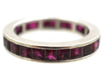 Art Deco 18ct White Gold Ruby Eternity Ring