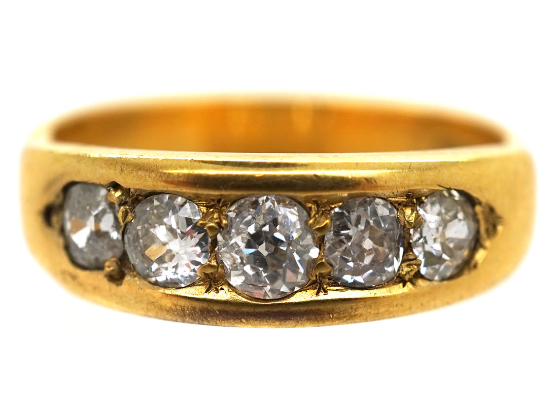 Edwardian 18ct Gold, Five Stone Diamond Ring (606L) | The Antique ...