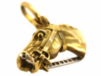 18ct Gold & Gem Set Pendant of a Horse's Head