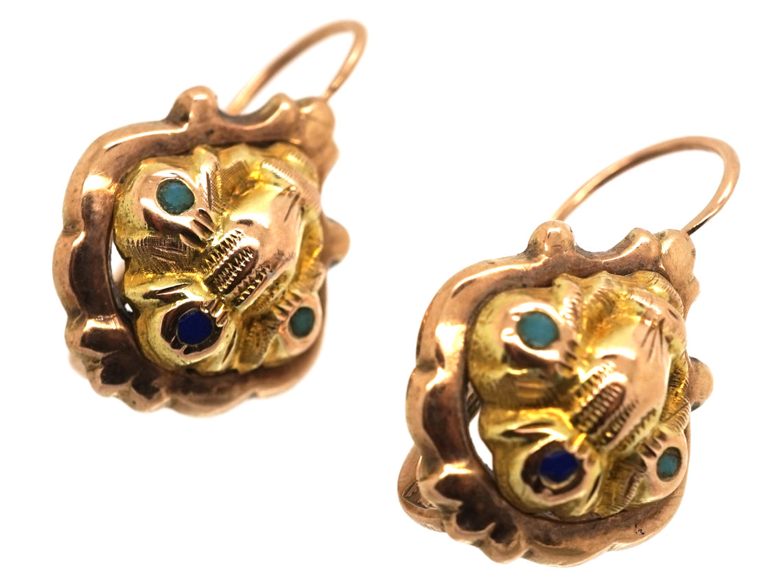 Georgian 15ct Gold Earrings With Hand Motif (742L) | The Antique ...