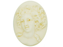 Victorian Carved Ivory cameo Brooch of a Lady