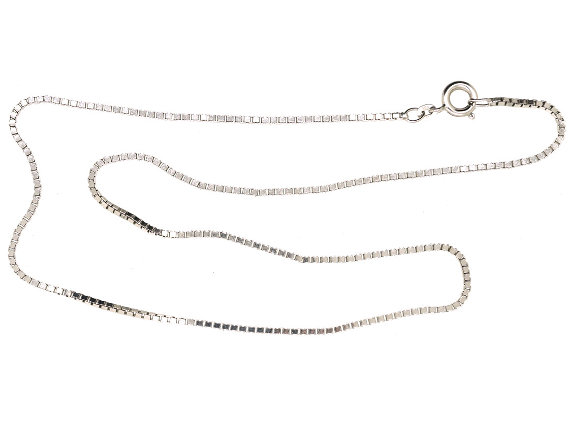14ct White Gold Chain The Antique Jewellery Company