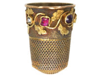 Victorian 15ct Gold Thimble with Stones that Spell Regard