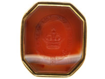 Georgian Gold & Agate Seal with Crown & Garter Intaglio "God Save The King"